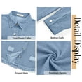 thumbnail image 6 of Fantaslook Denim Jackets for Women Trendy Frayed Hem Shackets Casual Button Up Jean Jacket Coats, 6 of 8