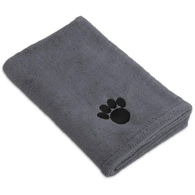 Serviette pour Animaux de Compagnie Grise Brodée