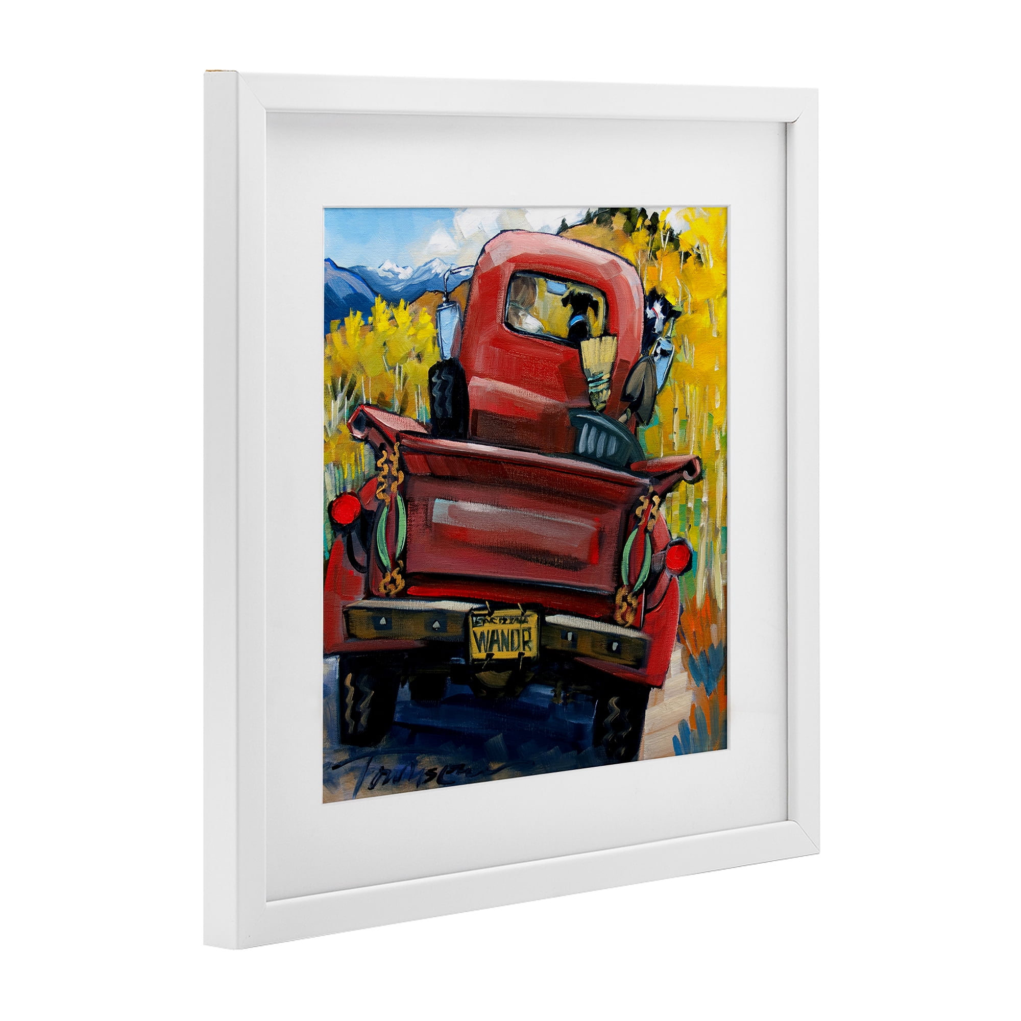 Stupell Industries Wander Truck Through Wheat Grass White Framed Print Under Glass, design by CR Townsend