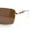 Gold - Solid Brown, variant on Luxury Jaguar Cougar Jewel Metal Arm Rectangle Hustler Sunglasses Gold - Brown