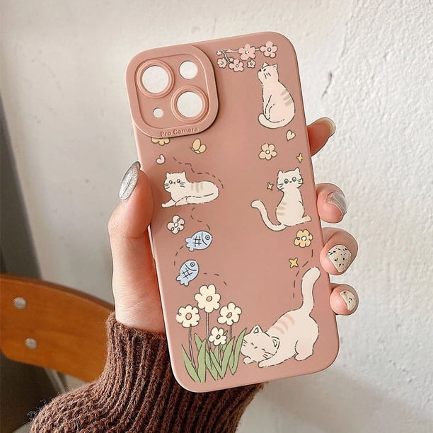Cats And Flowers Pattern Graphic Pattern Anti-fall Phone Case For IPhone 14, 13, 12, 11 Pro Max, XS Max, X, XR, 8, 7, 6, 6S Mini, Plus