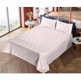 thumbnail image 4 of Ambesonne Palm Leaf Fitted & Flat Sheet with Shams 4 Pcs Set, Rose Tropic Leaves Exotic, Calking, Rose and White, 4 of 5