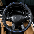 thumbnail image 4 of Flying Banner car Steering Wheel Cover Faux Leather Massage Universal fit 3D Honeycomb Hole Anti-Slip Sporty 15 inches (Blue Black), 4 of 6