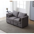 thumbnail image 2 of Modular Loveseat with Storage Sectional Sofa for Small Spaces with USB Charging Station Ports for Small Space Storage Seat Modern Fabric, 2 of 9