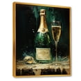 thumbnail image 2 of Designart "Gilded Green Champagne Fantasy I" Champagne Floater Framed Canvas Prints, 2 of 5