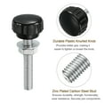 thumbnail image 3 of Uxcell 4 Set Male Thread Head Knurled Clamping Knobs Thumb Screws with Nuts Washers Black M8 x 50mm x 25mm ["Zinc Plated Carbon Steel"], 3 of 5
