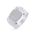 thumbnail image 3 of AFFY 14K White Gold Plated 925 Sterling Silver Protector Signet Ring, Ring Size 12, 3 of 3