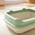 thumbnail image 3 of ICQOVD Semi Enclosed Cat Litter Box with Spray Proof Design Non Stick Easy Clean Pet Toilet for Kittens and Small Cats, 3 of 6