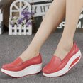 thumbnail image 2 of Espadrilles à Enfiler Femmes Mode Décontractée Unie Compensées Semelle Épaisse Plateformes Chaussures de Travail Chaussures de Course Femmes Rouge 41, 2 of 7