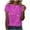 Purple, variant on Viikei Womens Tops Under $5 Womens Tops Plus Size Women's Casual Sparkling Crystal Printed Round Neck Short Sleeved Top