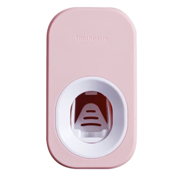 Kearding Dispensador de de , exprimidor automático que ahorra espacio, soporte dispensador, estante de almacenamiento autoadhesivo para Almacenamiento y organización del hogar Rosa