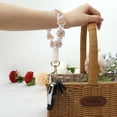 thumbnail image 5 of 2pcs Flower Chrysanthemum wrist strap Small Daisy key ring Hand woven key ring, 5 of 5