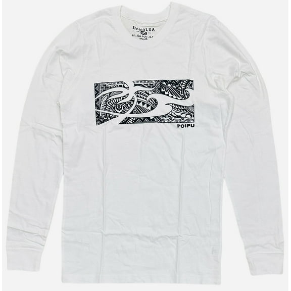 Honolua Surf Co. Men's Po-Uhi Poipu Long Sleeve Tee T-Shirt (Small, White)