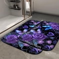 thumbnail image 2 of 1pc Purple Roses Butterflies Absorbent Non-Slip Bathroom Thickened Flannel Rug Decor,Soft,Quick Drying,Suitable For Indoor/outdoor Use,Bathrooms,Bedrooms,Kitchens,Terrace,Laundry Rooms,16"x24", 2 of 9