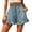 #7-Blue, variant on Pntutb Womens Plus Size Summer Casual with Pockets Drawstring Printed Ruffles Shorts