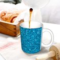 thumbnail image 3 of Yiaed Blue Glitter Print Ceramics Coffee,Large Handle Design,Extra Large Tea and Coffee Cup for Office and Home Mugs, 3 of 6