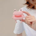 thumbnail image 2 of AirPod Pro Case,Cute 3D Cartoon Pink Frog Cover Kawaii Soft Silicone Protective Cover with Keychain Shockproof Charging Case, 2 of 5