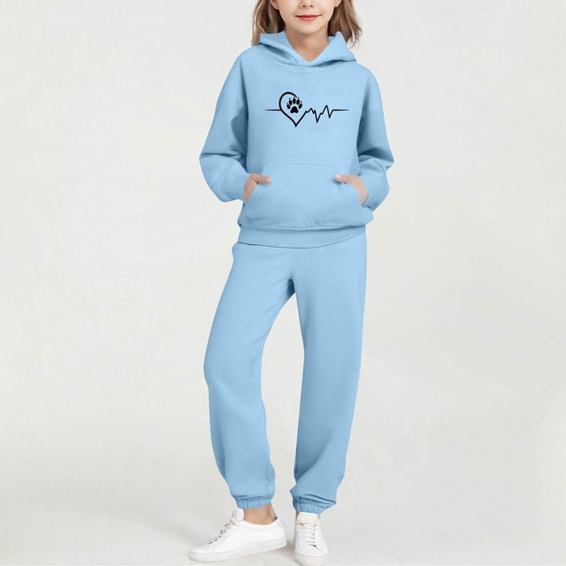 Cowsor Little Girls Outfits 2 Piece Toddler Long Sleeve Sweatshirt Leggings Pants Clothing Set