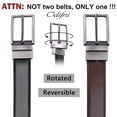 thumbnail image 3 of Odifni Mens reversible leather belt,genuine leather belt, black/brown belt, 2 in 1, 3 of 8