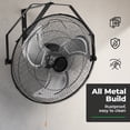 thumbnail image 6 of Alvantor 18"/20" Industrial Wall Mount Fan, 3-speed IP44 Waterproof Fan, Max. 3400 CFM Wall Mounted for Outdoor, Commercial, Residential, Greenhouse, Workshop, Patio, High Velocity, 6 of 7