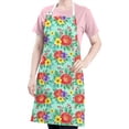 thumbnail image 5 of Pioneer Flower Floral Print Pattern Apron for Women and Men, Cotton Linen Waterproof with Pockets, Adjustable, 33x27 Inch for Kitchen, Gardening, BBQ, Salon, 5 of 6