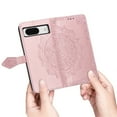thumbnail image 5 of SaniMore for Google Pixel 8 6.3" 2023 Wallet Case with Embossed Mandala PU Leather Flip Protection Wrist Strap Credit Card Holder Pocket Kickstand Shockproof Cover For Google Pixel 8, Rosegold, 5 of 9