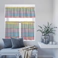 thumbnail image 6 of 3 Piece Kitchen Curtains and Valances Set Easter Cafe Curtains 36 Inch Length Farmhouse Ombre Colorful Wooden Grain Retro Valance & Tier Curtain for Living Room Bedroom Small Window 54"x18"+27"x36"*2, 6 of 6