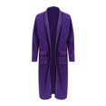 thumbnail image 4 of MIASHUI Cardigan Long à Col Cranté Couleur Unie Poche Contrastée Ouvert Vêtements d'Extérieur Chic pour Femmes Violet,TG, 4 of 4