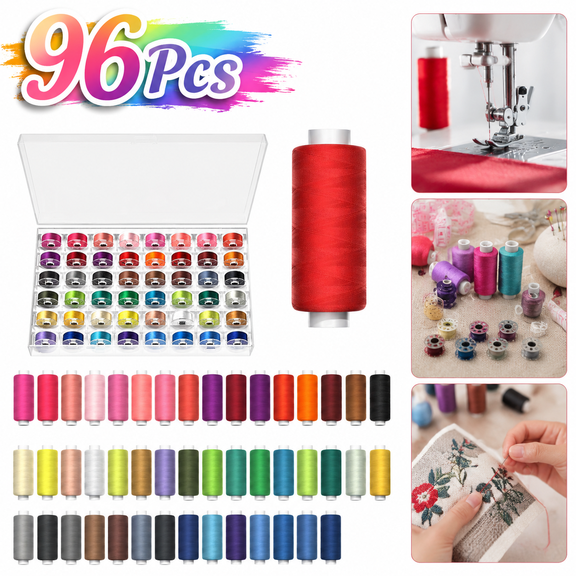 Threadin Sewing NOBRAND, 72pcs Sewing Thread Kit, 36 Colors, 400 Yards per Spool ...