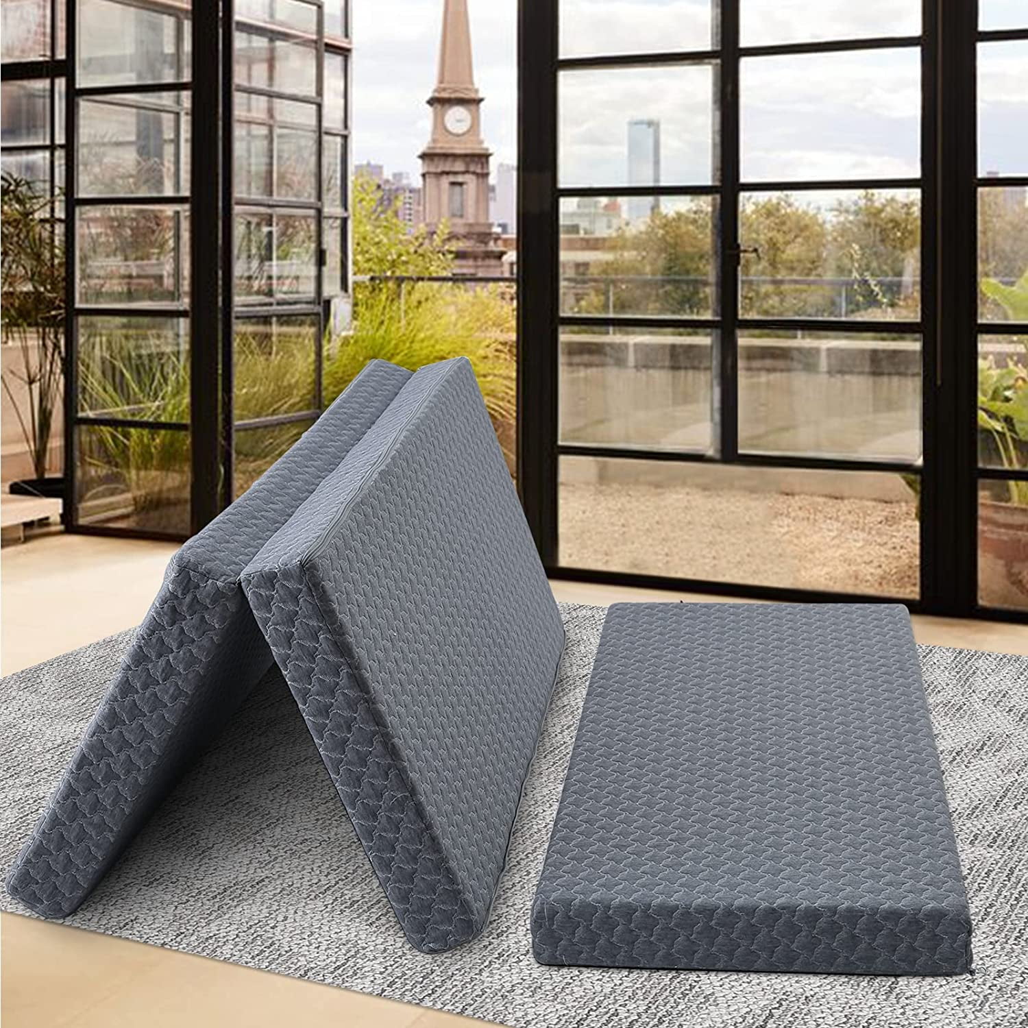 Folding Mattress 4Inch Memory Foam Foldable Mattress, Trifold Mattress