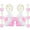 pink, variant on KINNO 8 Set, Black & Gold Balloon Centerpieces Kit with 128 Pcs Latex Balloons, Reusable Balloon Sticks, Tulle & Ribbons for Party Decoration