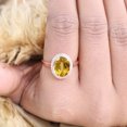thumbnail image 2 of SHREENATHJEWELRY 8x6MM / 2Ct Vintage Citrine Engagement Ring- CZ Diamond Halo Bridal Wedding Ring Alternative Fine Women Jewelry Birthday Gift For Mother, 2 of 7