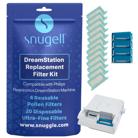 Philips Dreamstation Filters by Snugell 24-Pack (4 Reusable + 20 Disposable) - Universal Replacement Filters for Philips Respironics Dreamstation CPAP Machine - Made in USA