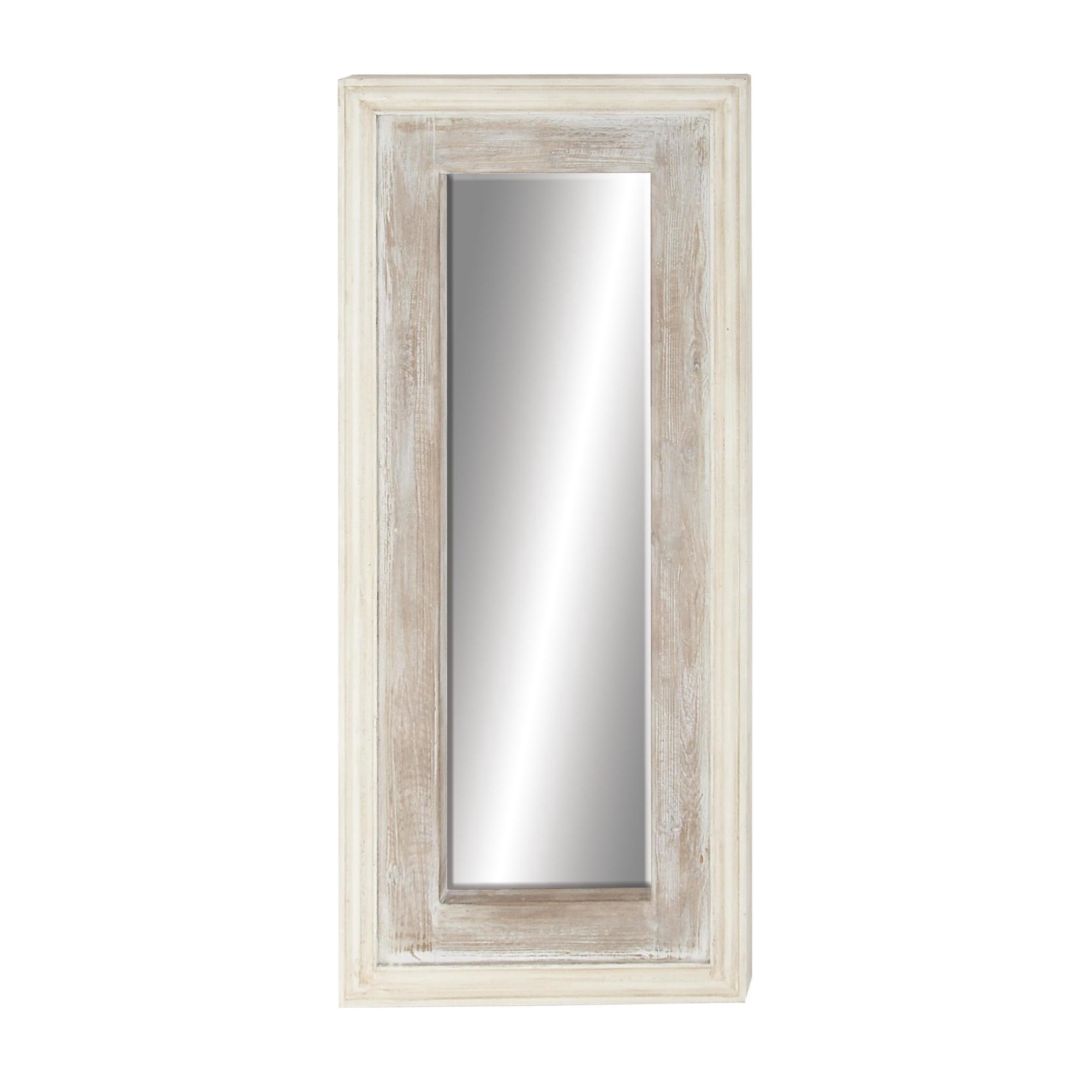 DecMode 26" x 59" White Wall Mirror