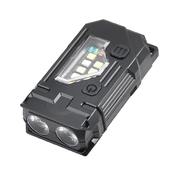 QHUDLV Mini Keychain Flashlight with Clip, 8 Modes Pocket Flash Light,Compact Pocket COB Light for Night Working, Running, Walking, Camping, Fishing, Hiking,Red Blue COB Side Light