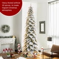 thumbnail image 2 of Lápiz flocado preiluminado Christmas Tree Glitzhome de 11 pies, abeto, 2 of 9