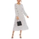 thumbnail image 4 of SAYOO Vestido de primavera femenino con estampado de punto y cuello redondo de manga larga vestido Midi SAYOO moda, 4 of 9