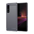 thumbnail image 3 of Funda de silicona cepillada para Sony Xperia 1 Xperia 10 III Lite, funda de fibra de carbono para Sony Xperia 5 Xperia1 J8110 J8170 J9110, 3 of 5