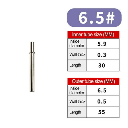 Fishing Rod Connecting Tube - Metal Diy Repair Tool for Pole Building - Silver 30-45mm Length 5.4-12.2mm Inner Diameter