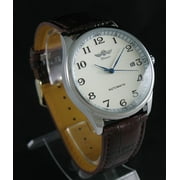 Classical Men's Automatic Self wind Mechanical Watch AUTO Date Function Male Formal Leather Strap Wristwatch