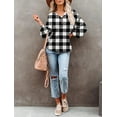 thumbnail image 4 of Womens V Neck Long Sleeve Henley Shirts Button Down Sweatshirts Hoodies Tunic Tops with Drawstring, 4 of 4