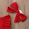 thumbnail image 3 of EYIIYE Barboteuse Sans Manches à Volants Imprimé Cerise pour Bébé Filles Grand Nœud avec Bandeau, 3 of 5