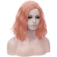 thumbnail image 4 of Leatfisat Short Dark Orange Wig With Bangs Women Short Curly Wavy Bob Wig Shoulder Synthetic Party Wigs (Dark Orange), 4 of 9