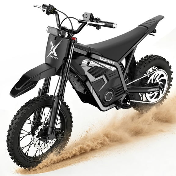 Electric Dirt Bike for Teens & Adults, 4000W Peak Mid-Drive Motor, 48V 22.8Ah Battery, 35-46 MPH Off-Road E-Bike, 14"/12" Wheels, Hydraulic Dual Shock Suspension, Black