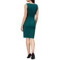 thumbnail image 3 of INSPIRE CHIC Women's Sleeveless Office Dress Square Neck Button Work Bodycon Pencil Dresses with Belted XL Peacock Blue, 3 of 5