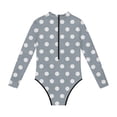 thumbnail image 4 of Swimsuit for Girls, Long Sleeve One Piece Rashguard, Solid Color Beach Vacation Swimsuit for Kids 2-13 Years, 4 of 7