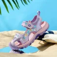 thumbnail image 3 of RWJDXD Girls Sandals 2024 Spring New Children‘s Sandals Student Soft Bottom Little Girls Medium Beach Shoes, 3 of 5