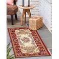 thumbnail image 3 of Unique Loom Outdoor Traditional Collection Area Rug - Palazzo (2'  x 8' Runner Burgundy Red and Ivory/Gold), 3 of 9