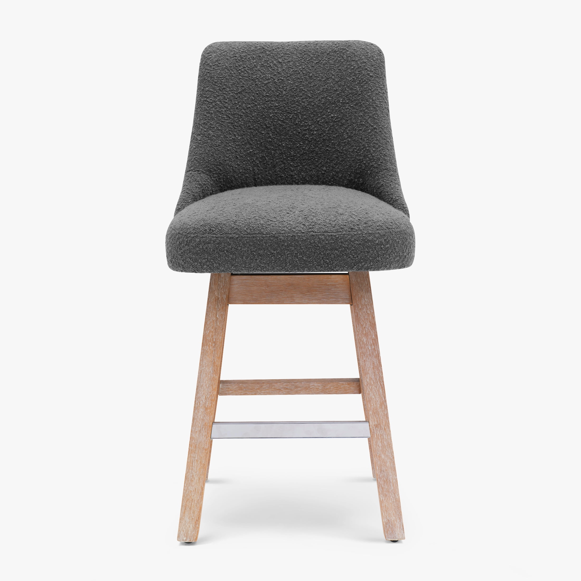 WestinTrends Genevieve 26" Upholstered Swivel Counter Height Bar Stool , Antique Oak/Gray