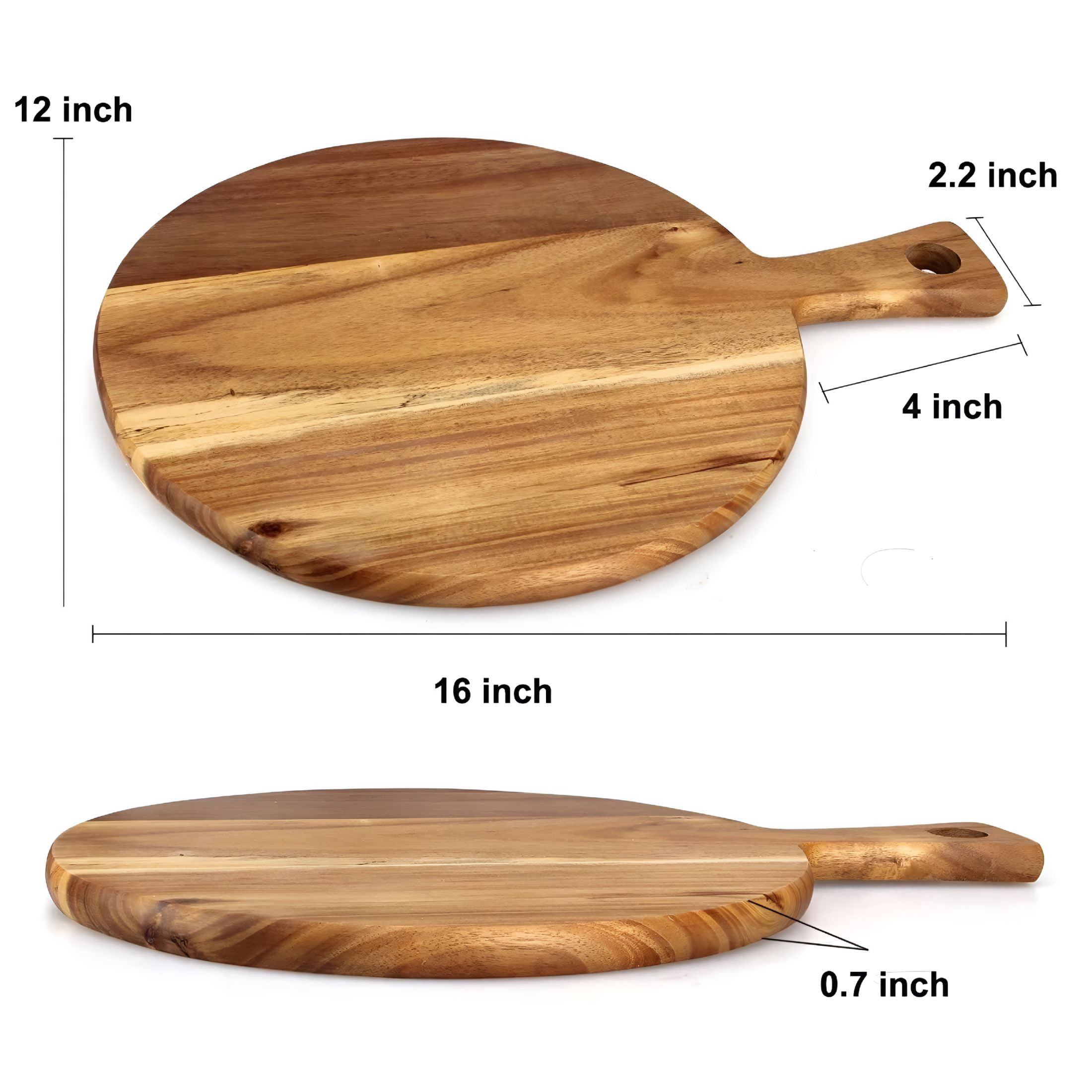 ACDANC 2026 New Wood Round Cutting Board,Chopping Board with Handle for Meat,Cheese Board,Vegetables,Bread,And Charcuterie - Decorative Wooden Serving Board for Kitchen and Dining Room